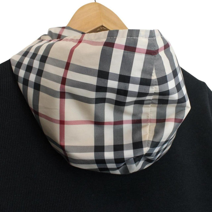 Vintage Burberry London Black Full Zip Nova Check Hoodie Jumper