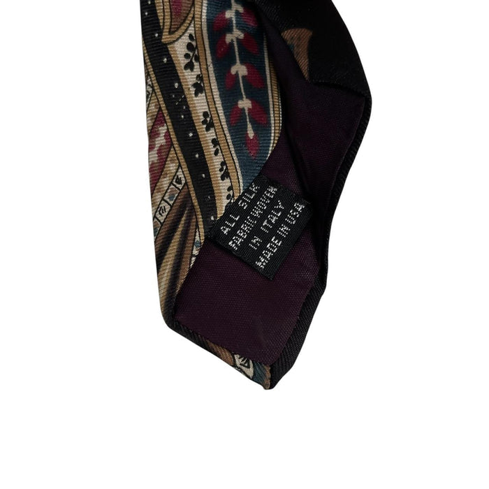 Vintage Christian Dior Black Paisley Print Silk Tie