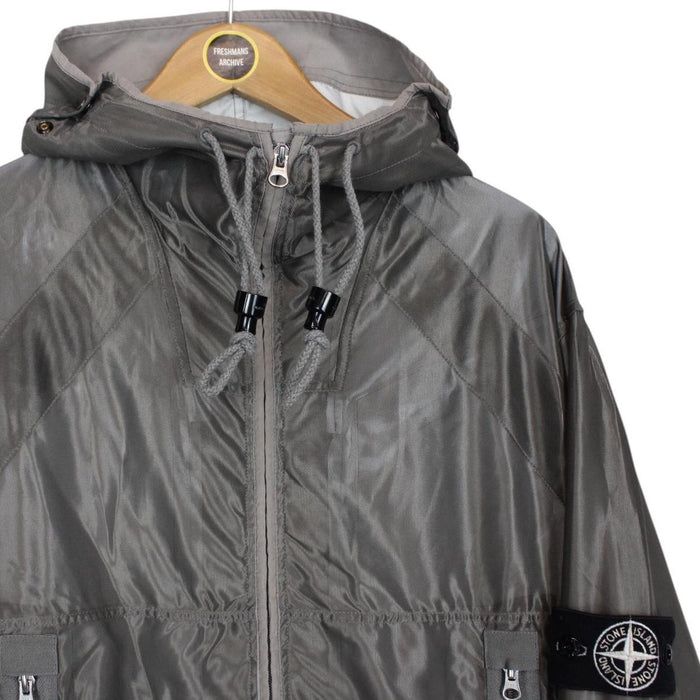 Vintage Stone Island Special Process SS 2007 Grey Mesh Reflective Jacket