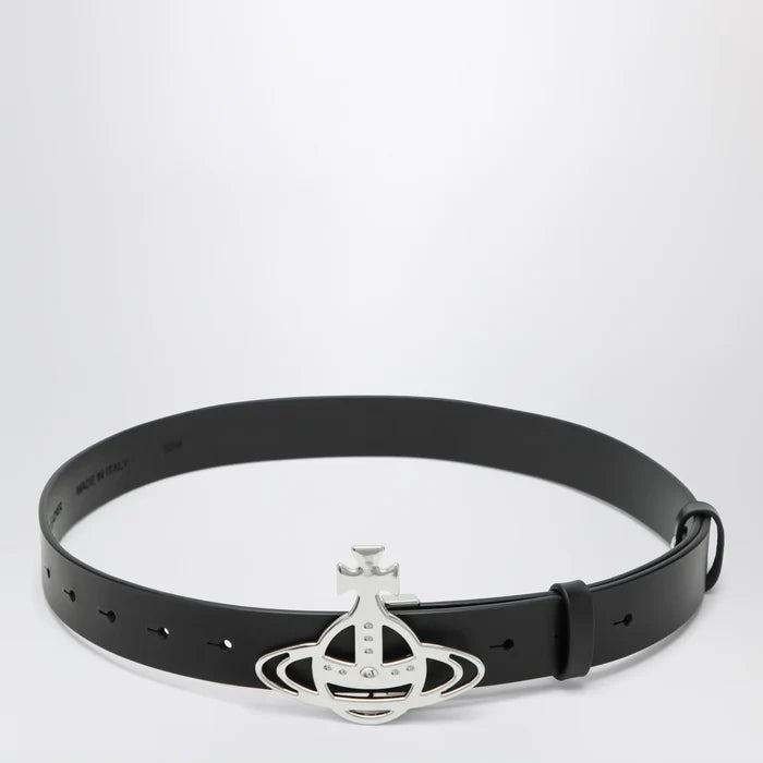 Vivienne Westwood - Leather belt with Orb buckle in black Brand Apparel & Accessories > Clothing Accessories > Belts S/M
