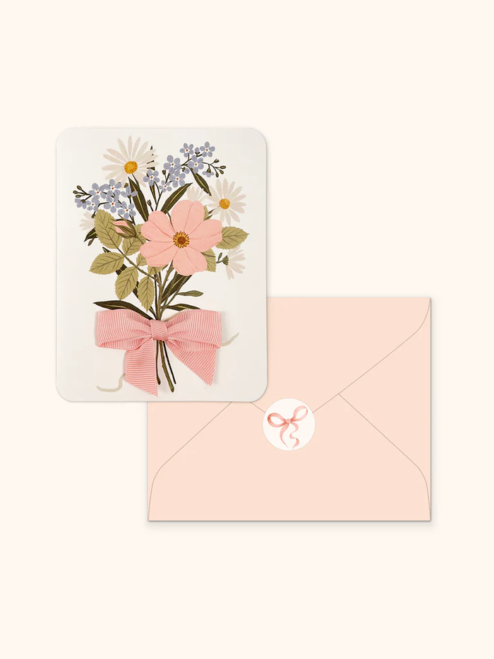 Wildflower Bouquet Bow Note Card Set