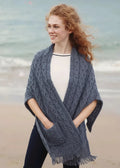 Aran Woollen Mills Denim Pocket Shawl