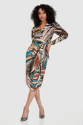 Wren Wrap Pencil Dress (Multi)