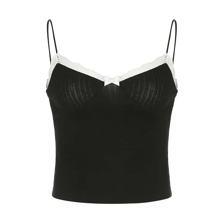 Y2k Bow Lace Top/Cardigan Two Piece Set fashionnsio