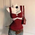 Y2K Lace Bow Top - Fashionnsio