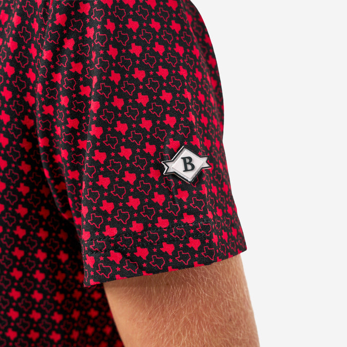 Youth Performance Polo - Texas - Black & Red