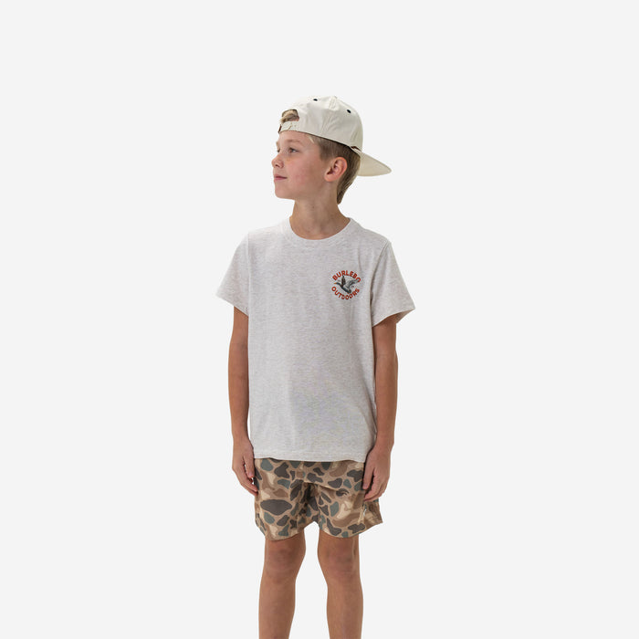 Youth Short Sleeve Tee - Old School Duck Hunt - Heather Oatmeal