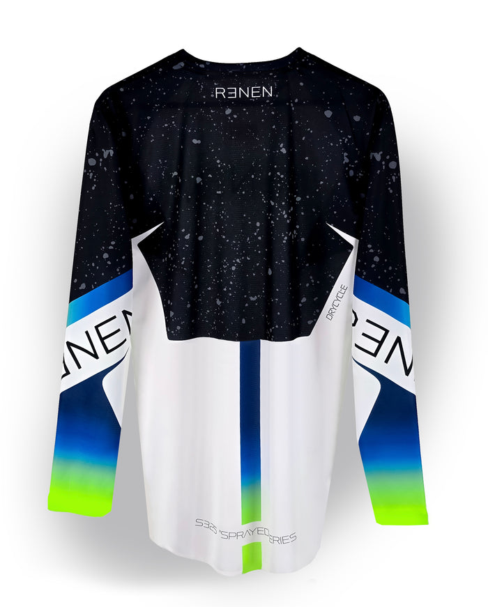 YOUTH "SPRAYED" jersey - White/Neon/Blue