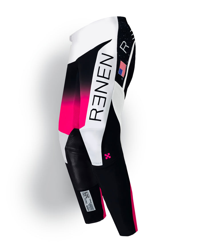 YOUTH "SPRAYED" RACEPANT - White/Pink